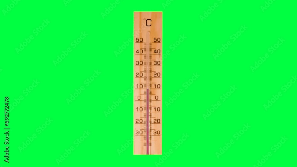 Termometro al mescurio con asta lineare, da 8 a 55 gradi, green screen Termometro al mescurio con asta lineare, da 8 a 55 gradi, green screen
