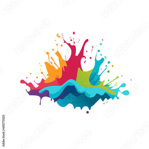 colorful paint splashes, splashes on white background, colors splash, vector colors splash.