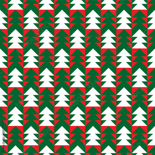 Seamless Christmas tree gift wrapping paper pattern. Christmas tree gift wrap pattern.