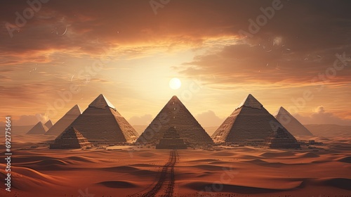 Egyptian Pyramids On The Background Of The Desert Sands © paisorn