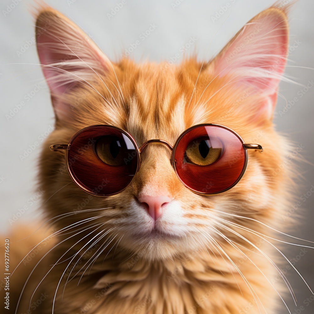 Orange Cat with Sunglasses