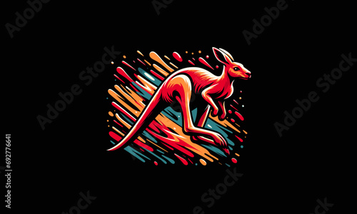 kangaroo running vector illustration artwork design