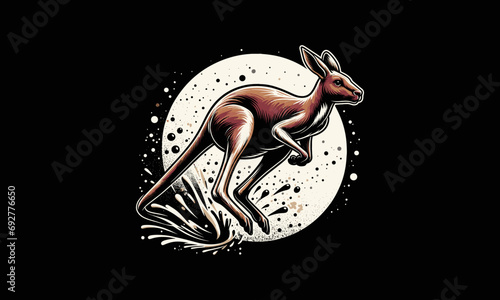 kangaroo running vector illustration artwork design