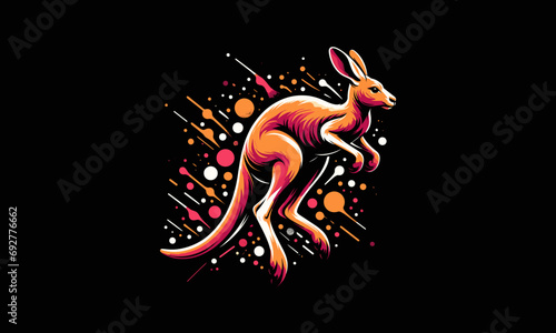 kangaroo running vector illustration artwork design