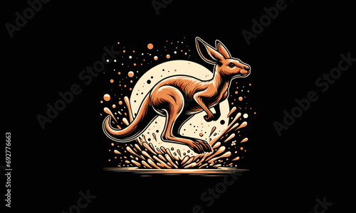 kangaroo running vector illustration artwork design
