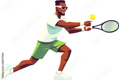 Tennis player perfecting his forehand swing. © lamechakearde