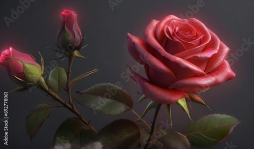 Red color Rose flowers  floral Clipart, high quality resolution, beautiful flowers, 3d  design. 