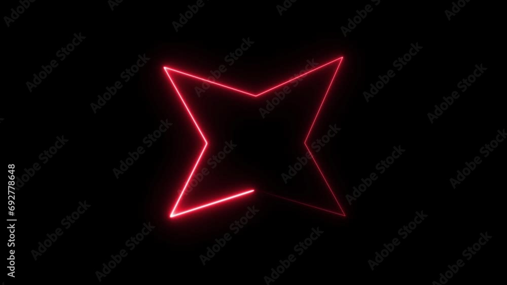 Abstract glowing neon geometric star frame animation 4k Abstract glowing neon geometric star frame animation 4k