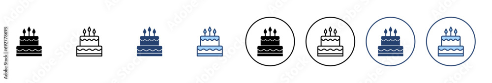 Cake icon vector. Cake sign and symbol. Birthday cake icon Cake icon vector. Cake sign and symbol. Birthday cake icon