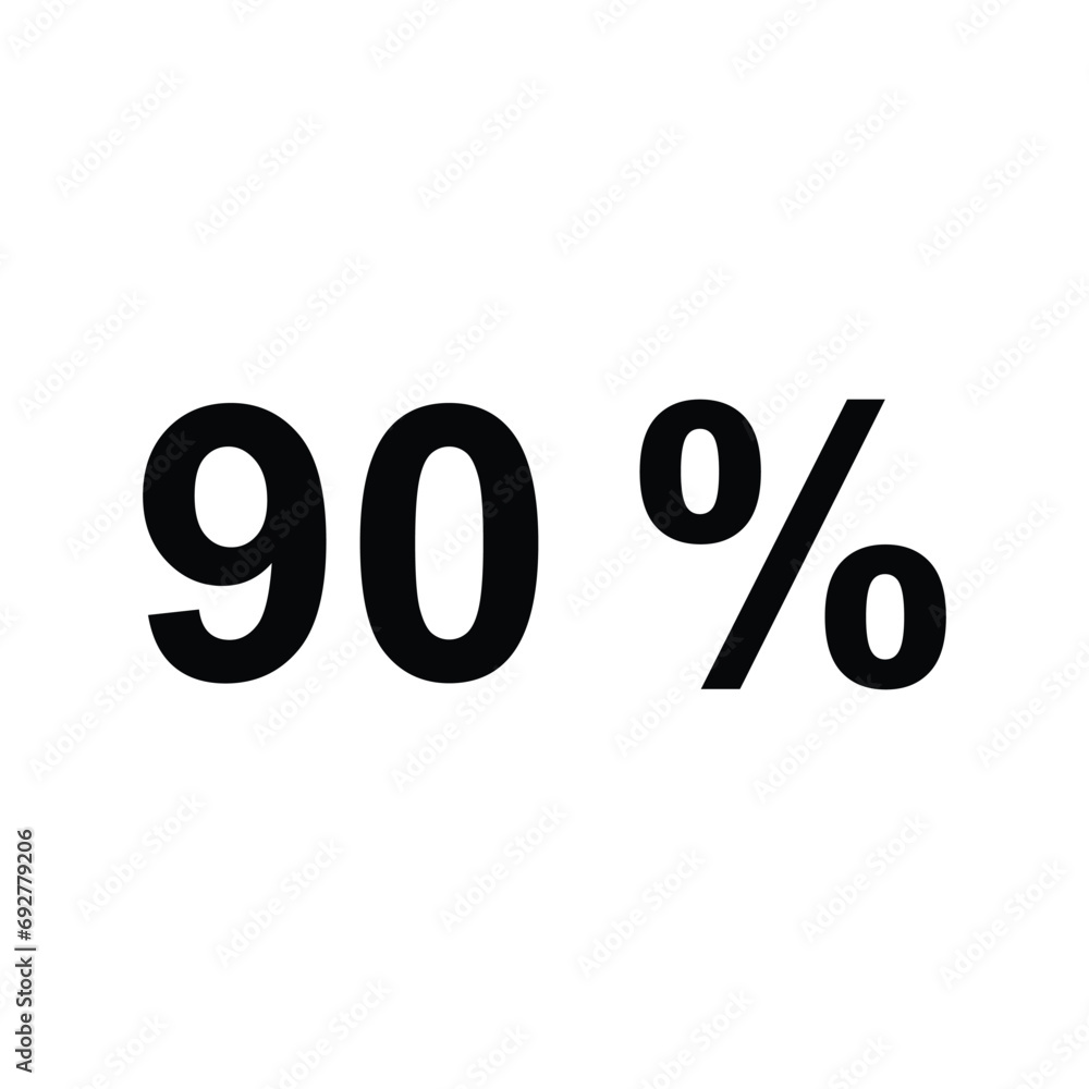 90% icon vector 90% icon vector