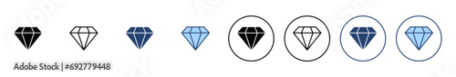 Diamond icon vector. diamond gems sign and symbol