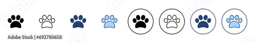 Paw icon vector. paw print sign and symbol. dog or cat paw