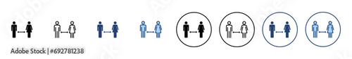 Social distancing vector. social distance sign and symbol. self quarantine sign