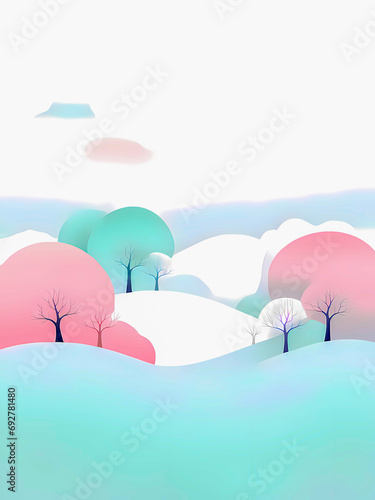 Minimalism abstract landscape 2.
Minimalism abstract art: landscape in soft colors. AI-generated digital illustration.