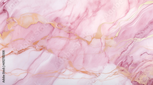 Texture of Light Pink Marble with Gold Veins.