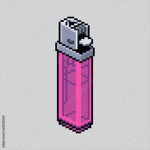 Pixel art illustration Lighter. Pixelated Lighter. Lighter fire
pixelated for the pixel art game and icon for website and video game. old school retro.