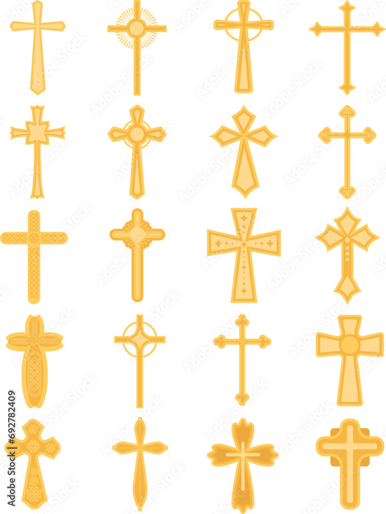 Christian Cross Icon Set