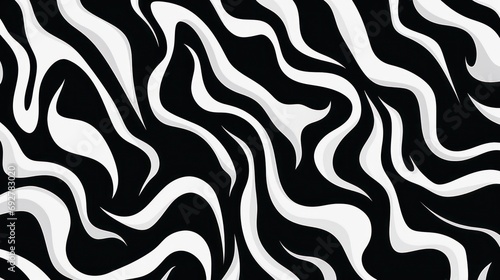 Wavy swirl brush trokes. Curved Lines. Black and White Wallpaper for design. Desktop Background. Design Template. Seamless design. 