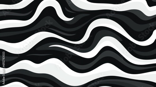 Wavy swirl brush trokes. Curved Lines. Black and White Wallpaper for design. Desktop Background. Design Template. Seamless design. 