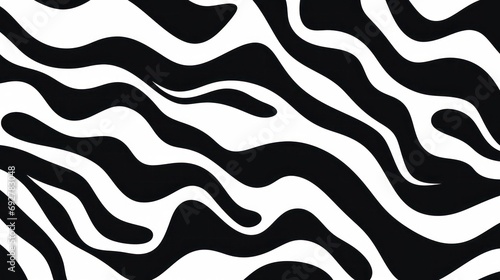 Wavy swirl brush trokes. Curved Lines. Black and White Wallpaper for design. Desktop Background. Design Template. Seamless design. 