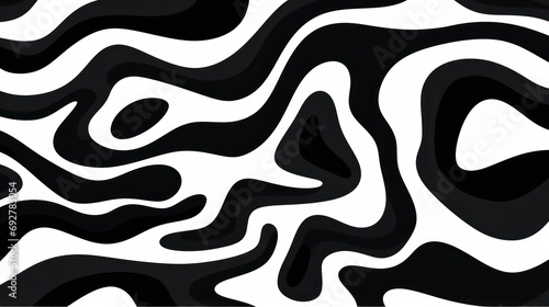 Wavy swirl brush trokes. Curved Lines. Black and White Wallpaper for design. Desktop Background. Design Template. Seamless design. 