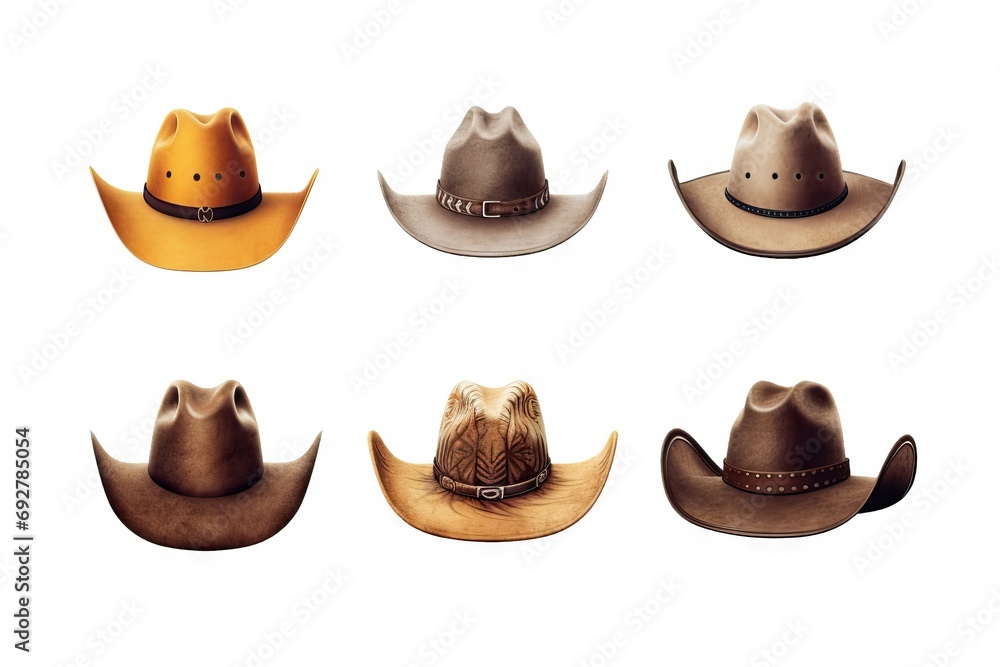 background Transparent realistic photo collection types cap cowboy fferent h isolated fashion clothing black white accessory vector object clothes style old western head set icon illustration wear
