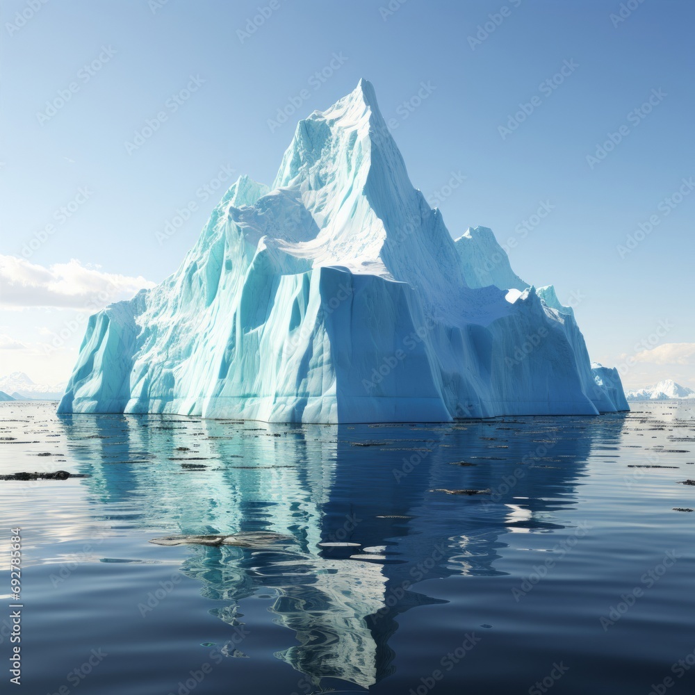A Majestic Iceberg Floating in the Vast Ocean