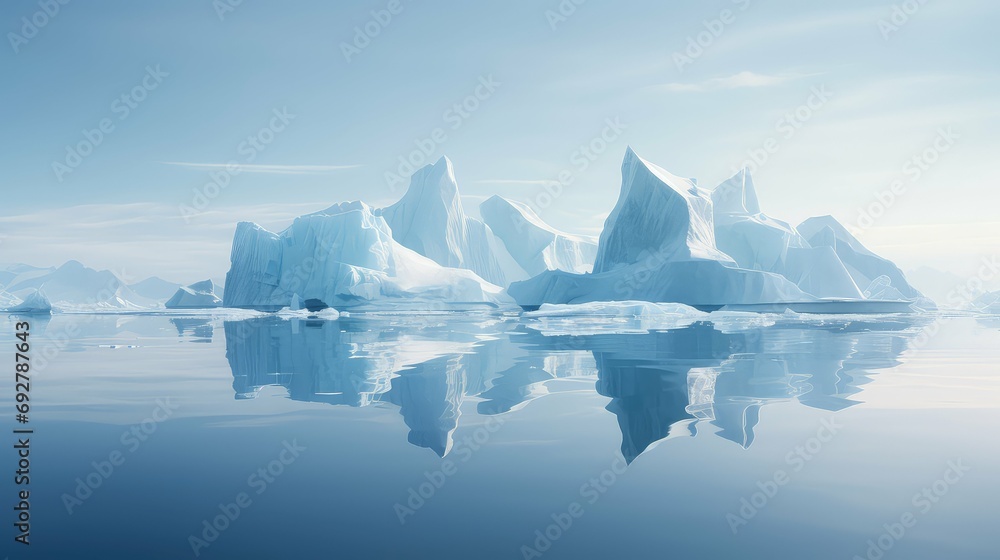 glaciers blocky icebergs landscape illustration antarctica majestic, pristine wilderness, natural beauty glaciers blocky icebergs landscape