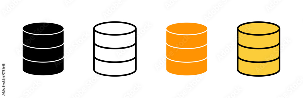 Database icon set vector. database sign and symbol Stock Vector | Adobe ...