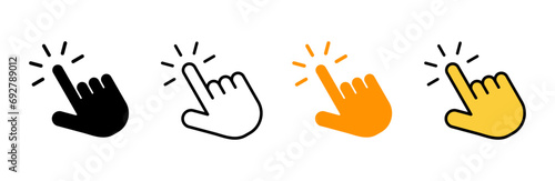 Hand click icon set  vector. pointer sign and symbol. hand cursor icon