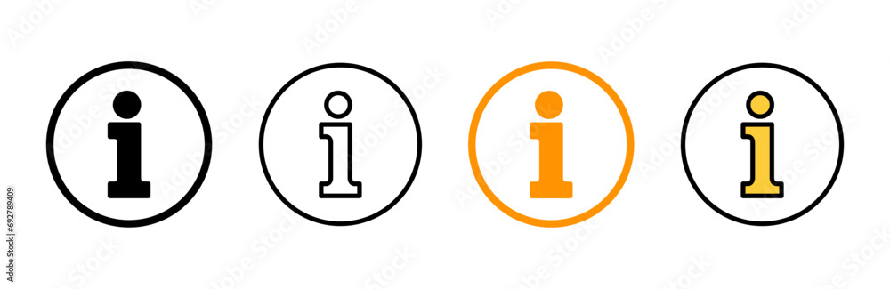 Information sign icon set vector. about us sign and symbol. question mark icon