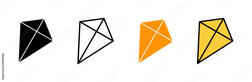 Kite icon set vector. kite sign and symbol Kite icon set vector. kite sign and symbol