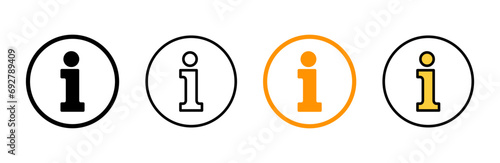 Information sign icon set vector. about us sign and symbol. question mark icon photo