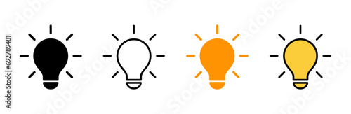 Lamp icon set vector. Light bulb sign and symbol. idea symbol.