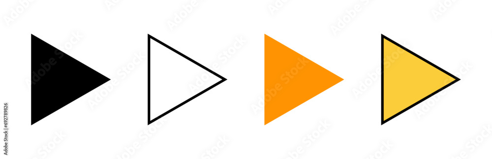 Play Icon set vector. Play button sign and symbol Play Icon set vector. Play button sign and symbol