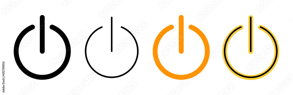 Power icon set vector. Power Switch sign and symbol. Electric power - obrazy, fototapety, plakaty 