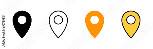 Pin icon set vector. Location sign and symbol. destination icon. map pin