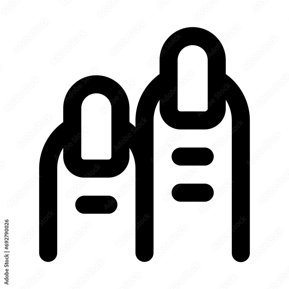 Obraz premium Finger Nail Line UI Icon