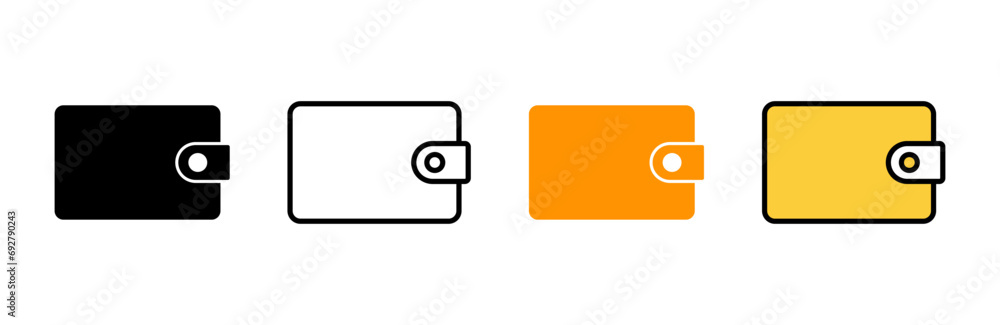 Wallet icon set vector. wallet sign and symbol