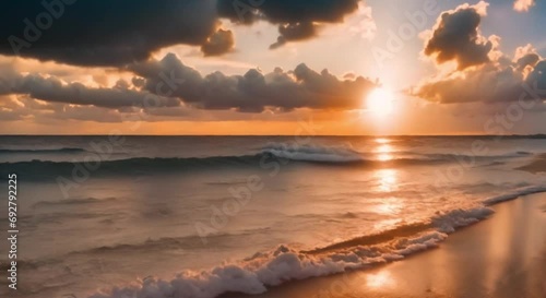 calm beach waves in the afternoon