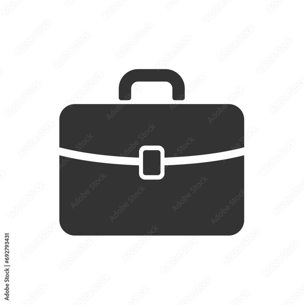 briefcase icon on white background - obrazy, fototapety, plakaty 