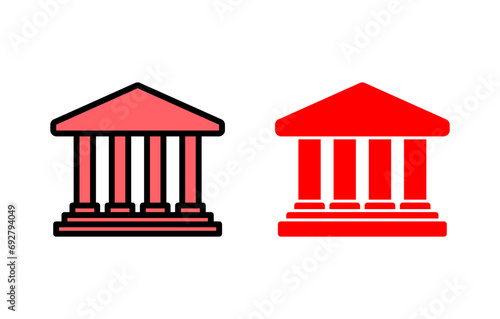 Bank icon set illustration. Bank sign and symbol, museum, university