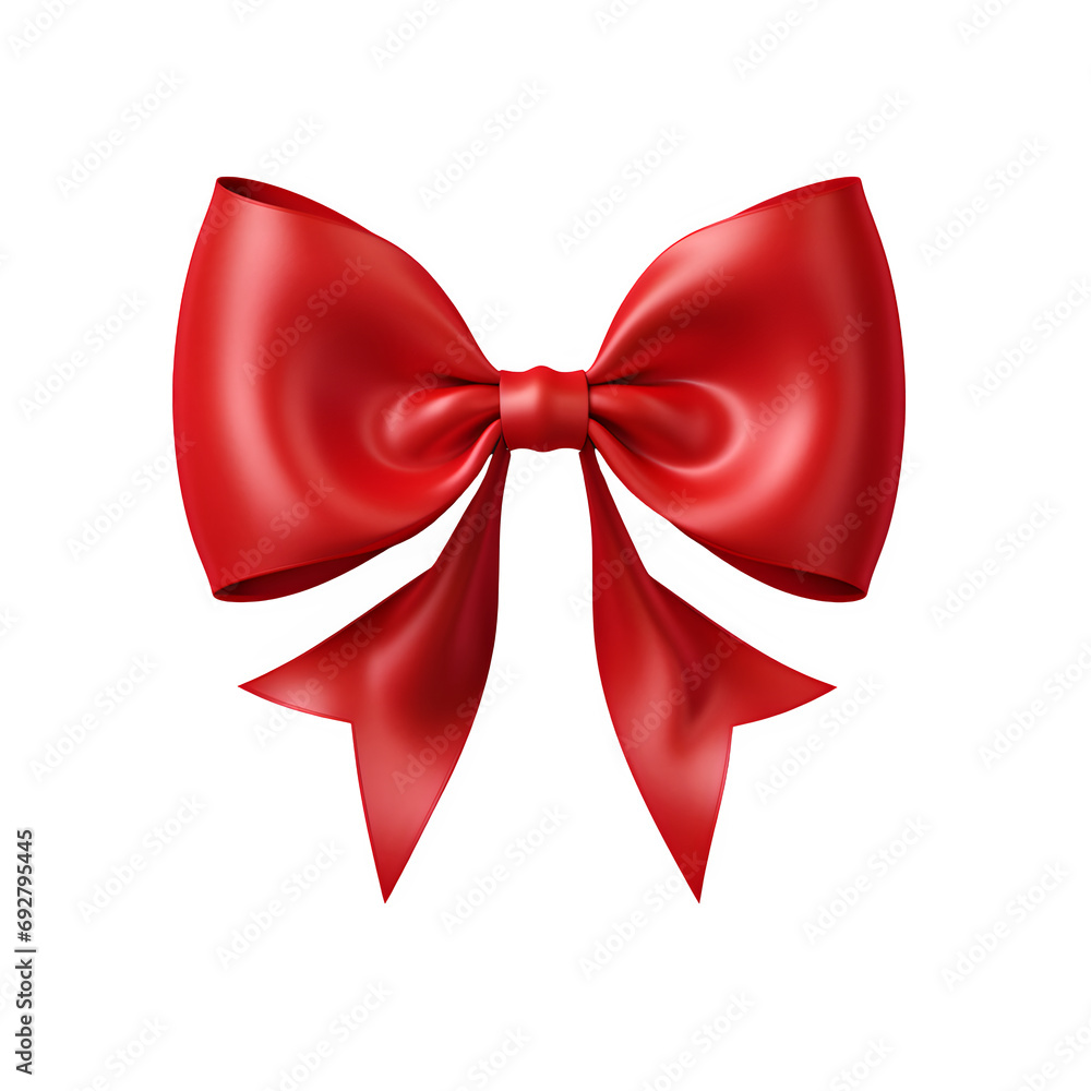 Shiny red satin ribbon, isolated on transparent background Generative AI Shiny red satin ribbon, isolated on transparent background Generative AI
