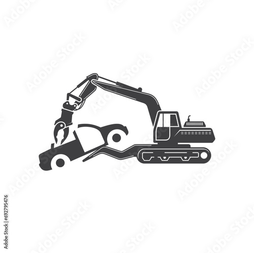 excavator scrapping car, dismantler car pincer, metal scrap machine.
