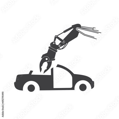 excavator scrapping car, dismantler car pincer, metal scrap machine.