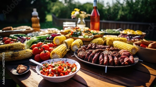 barbecue table bbq food illustration charcoal skewers, kabobs meat, marinade sauce barbecue table bbq food