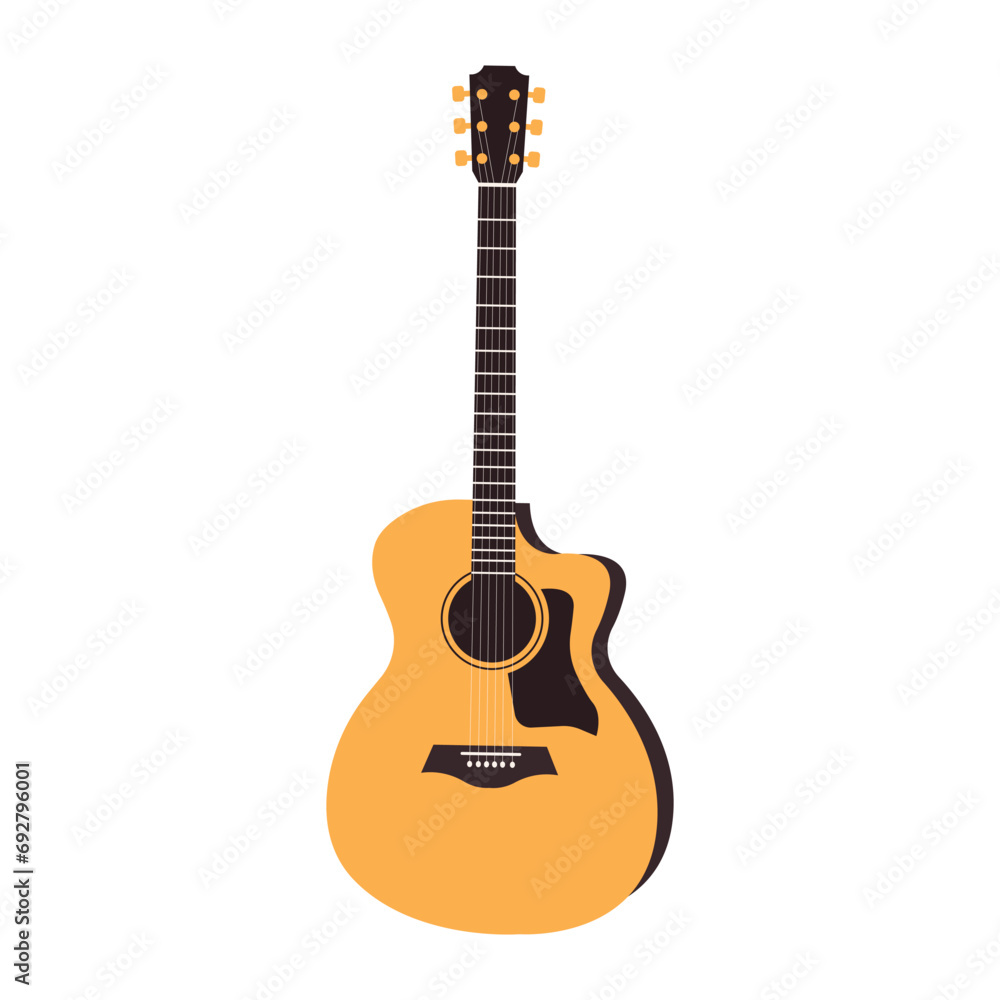 Naklejka premium Acoustic Guitar with Grand Auditorium body shape