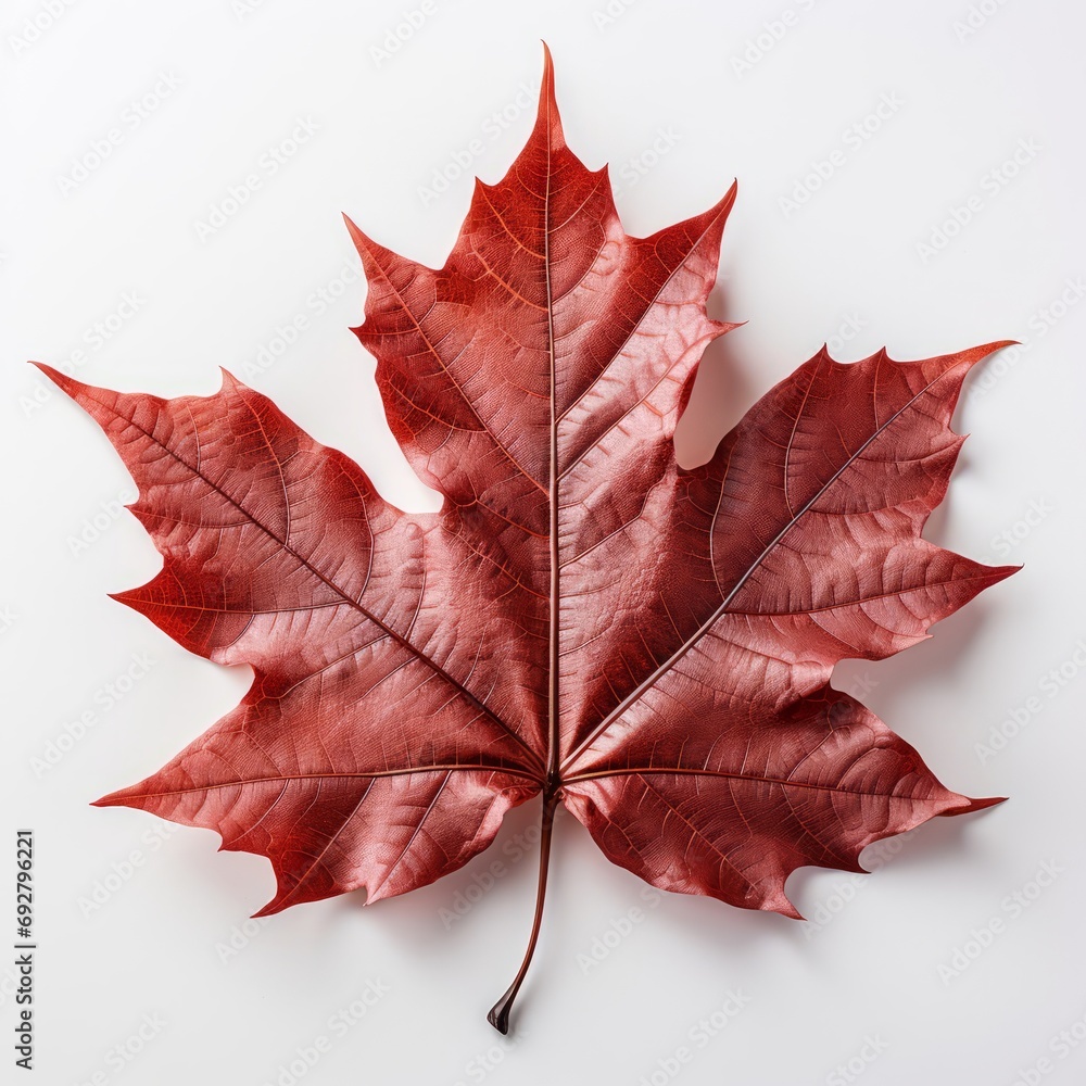 Red Maple Leaf on White Background Red Maple Leaf on White Background