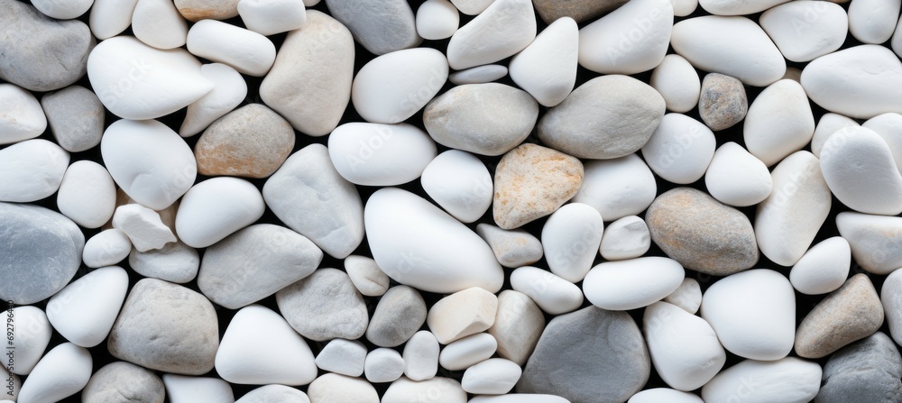 Beach pebble stone texture background. Generative AI technology.
Beach pebble stone texture background. Generative AI technology.