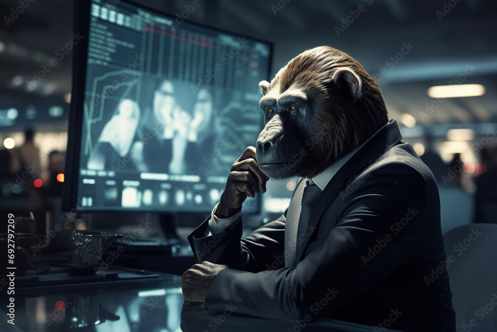 Anthropic Animals in Professional Roles - From Corporate Executives to Financial Analysts and Culinary Chefs, Animals in Human Attire Illustrating Various Professions, AI Anthropic Animals in Professional Roles - From Corporate Executives to Financial Analysts and Culinary Chefs, Animals in Human Attire Illustrating Various Professions, AI